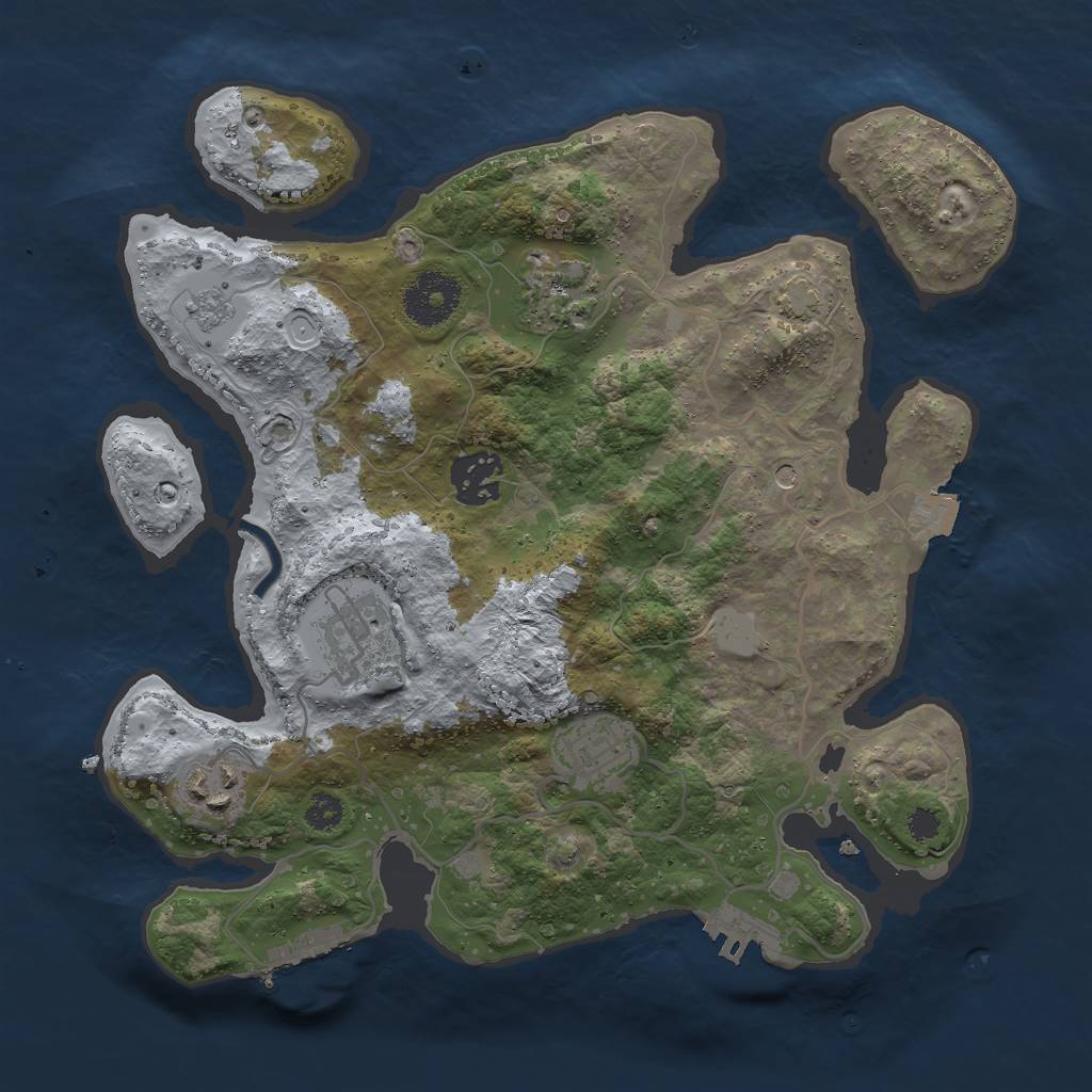Rust Map: Procedural Map, Size: 3000, Seed: 1641350965, 13 Monuments