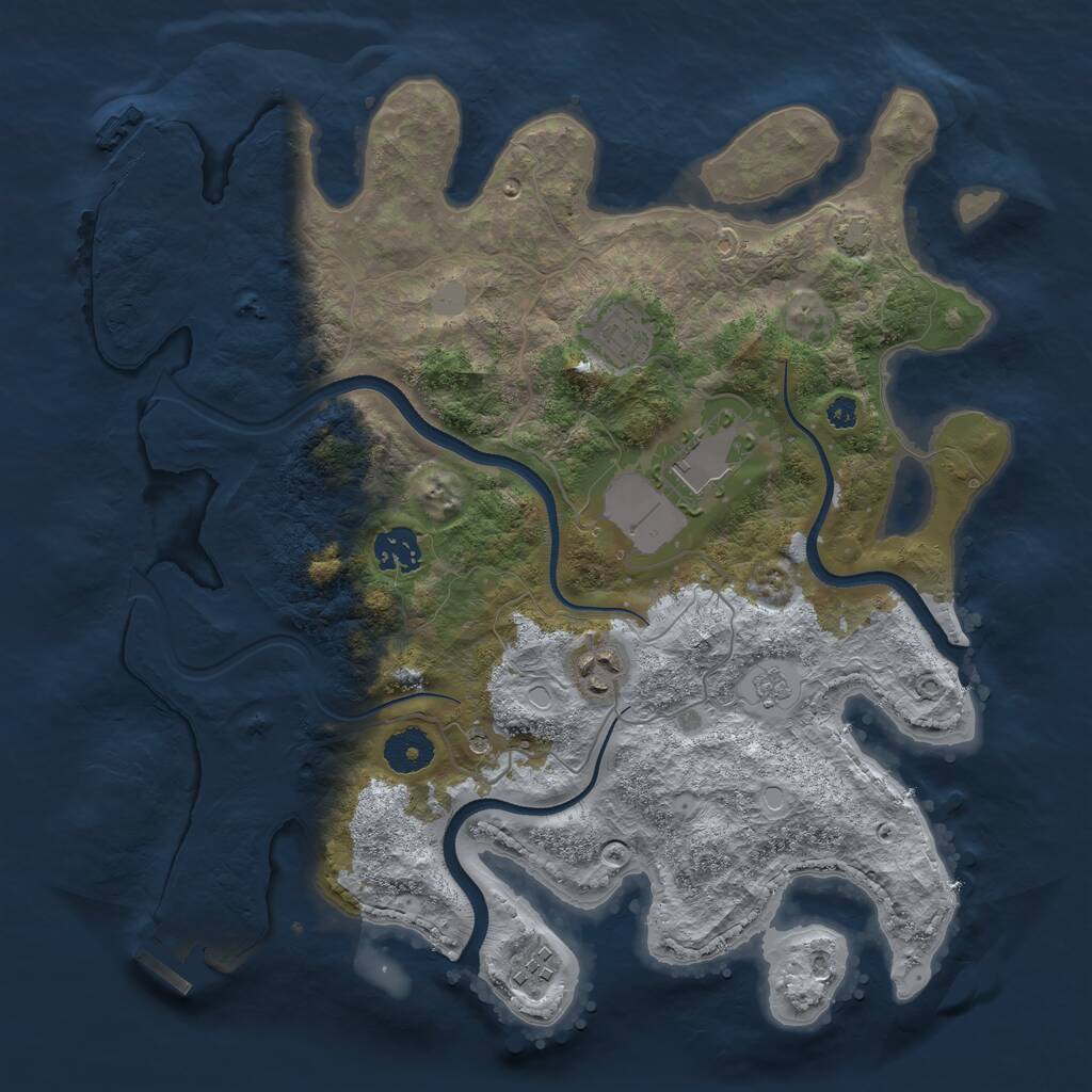 Rust Map: Procedural Map, Size: 3500, Seed: 582759469, 11 Monuments