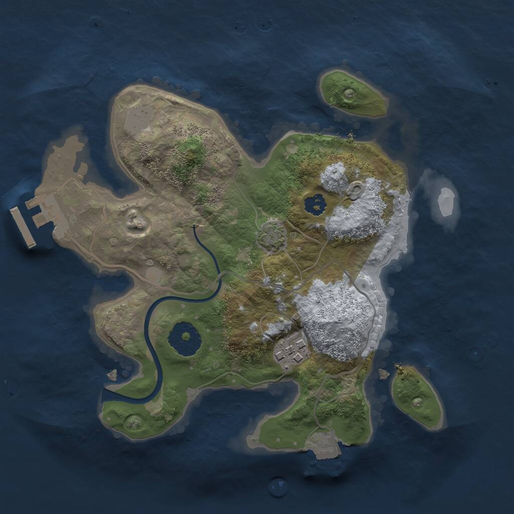 Rust Map: Procedural Map, Size: 2385, Seed: 238535454, 4 Monuments