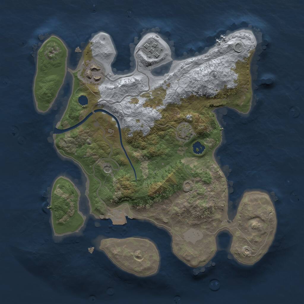 Rust Map: Procedural Map, Size: 2500, Seed: 4523, 5 Monuments