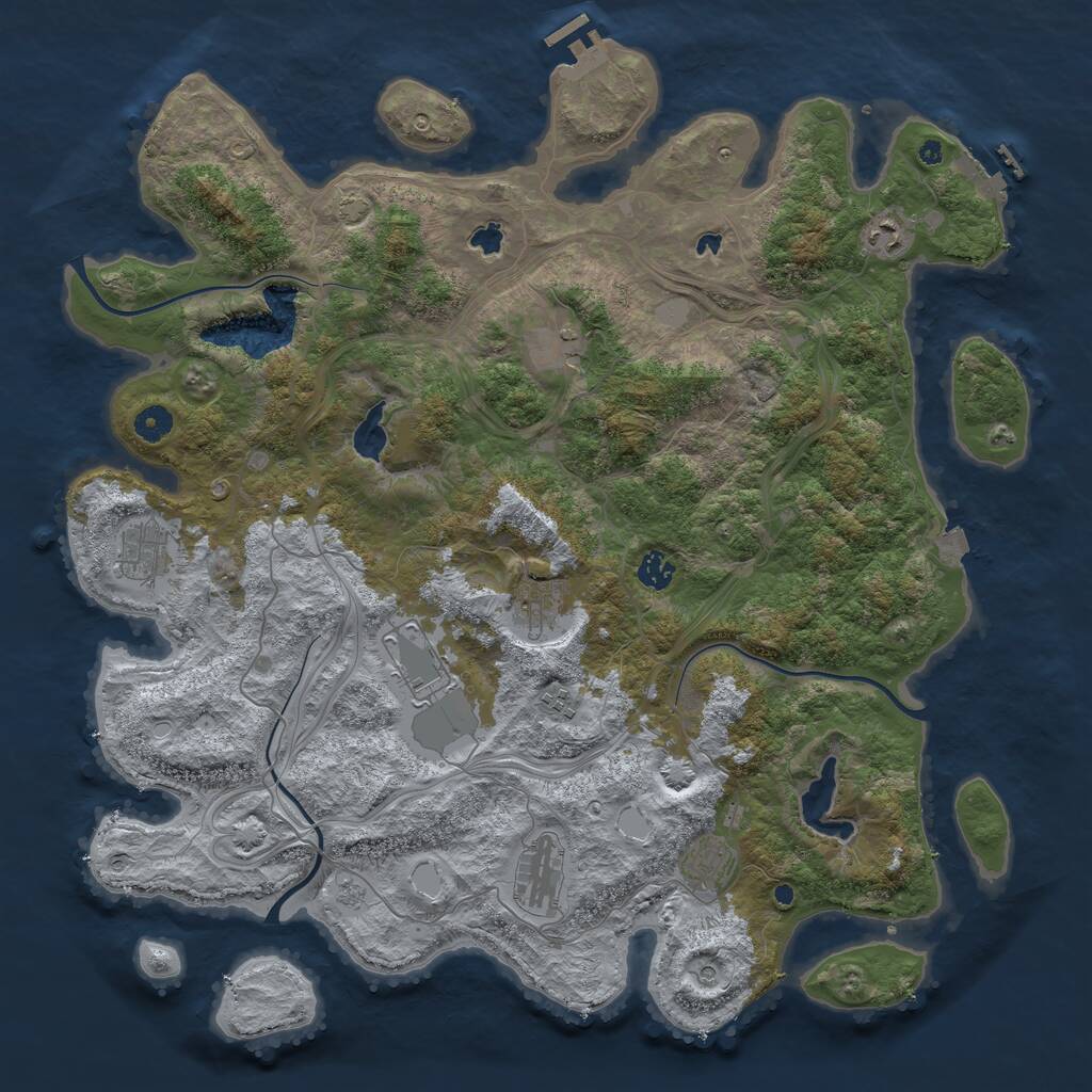 Rust Map: Procedural Map, Size: 4500, Seed: 57288608, 15 Monuments