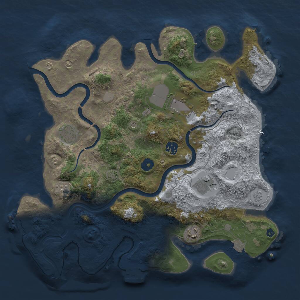 Rust Map: Procedural Map, Size: 3600, Seed: 78415605, 12 Monuments