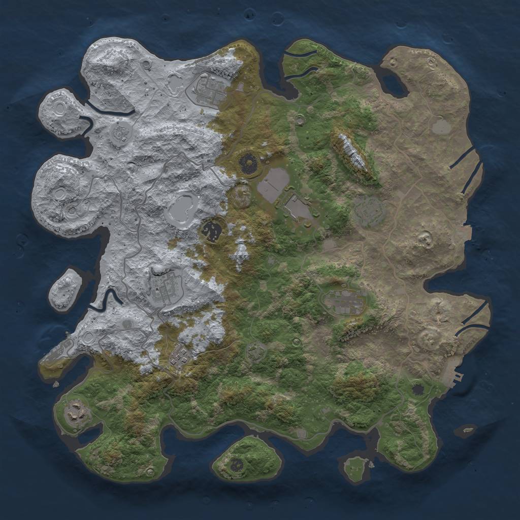 Rust Map: Procedural Map, Size: 4000, Seed: 65679934, 16 Monuments