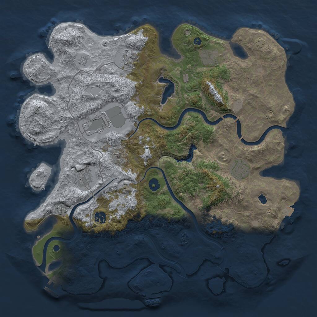 Rust Map: Procedural Map, Size: 4000, Seed: 65679934, 13 Monuments