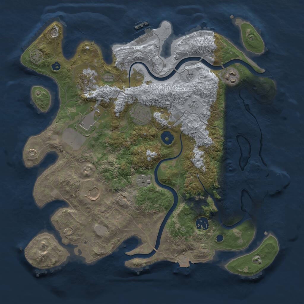 Rust Map: Procedural Map, Size: 3500, Seed: 1756841600, 13 Monuments