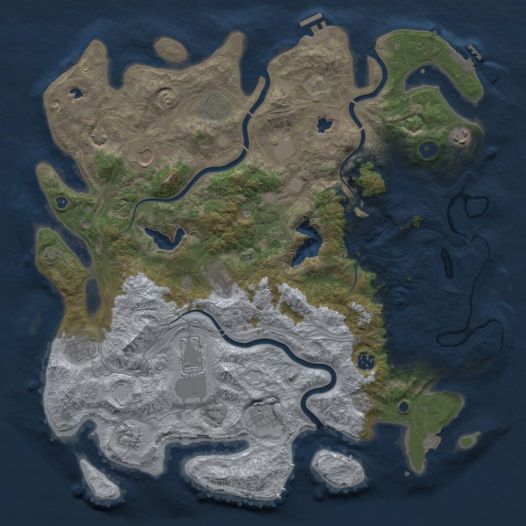 Rust Map: Procedural Map, Size: 4500, Seed: 5412541, 17 Monuments