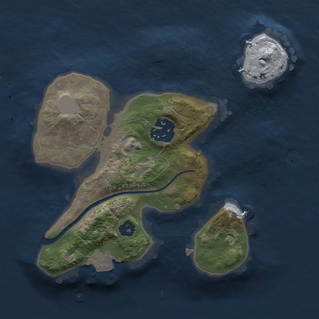 Rust Map: Procedural Map, Size: 2000, Seed: 1532834694, 2 Monuments