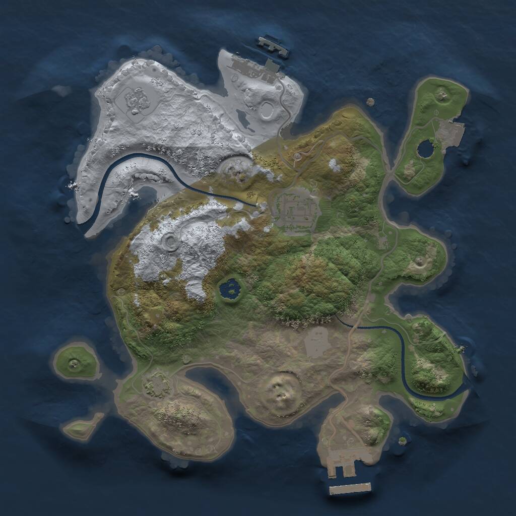 Rust Map: Procedural Map, Size: 2500, Seed: 2016221908, 6 Monuments