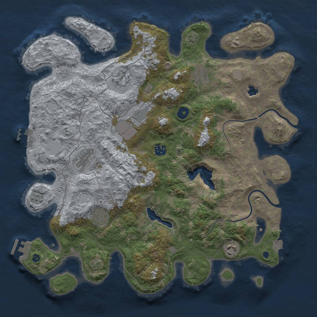 Rust Map: Procedural Map, Size: 4000, Seed: 1606453038, 14 Monuments