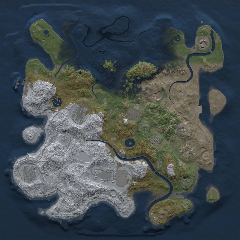 Rust Map: Procedural Map, Size: 3750, Seed: 779474722, 15 Monuments