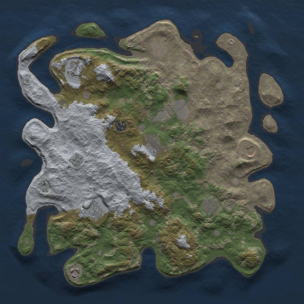 Rust Map: Barren, Size: 4000, Seed: 1179835649, 14 Monuments