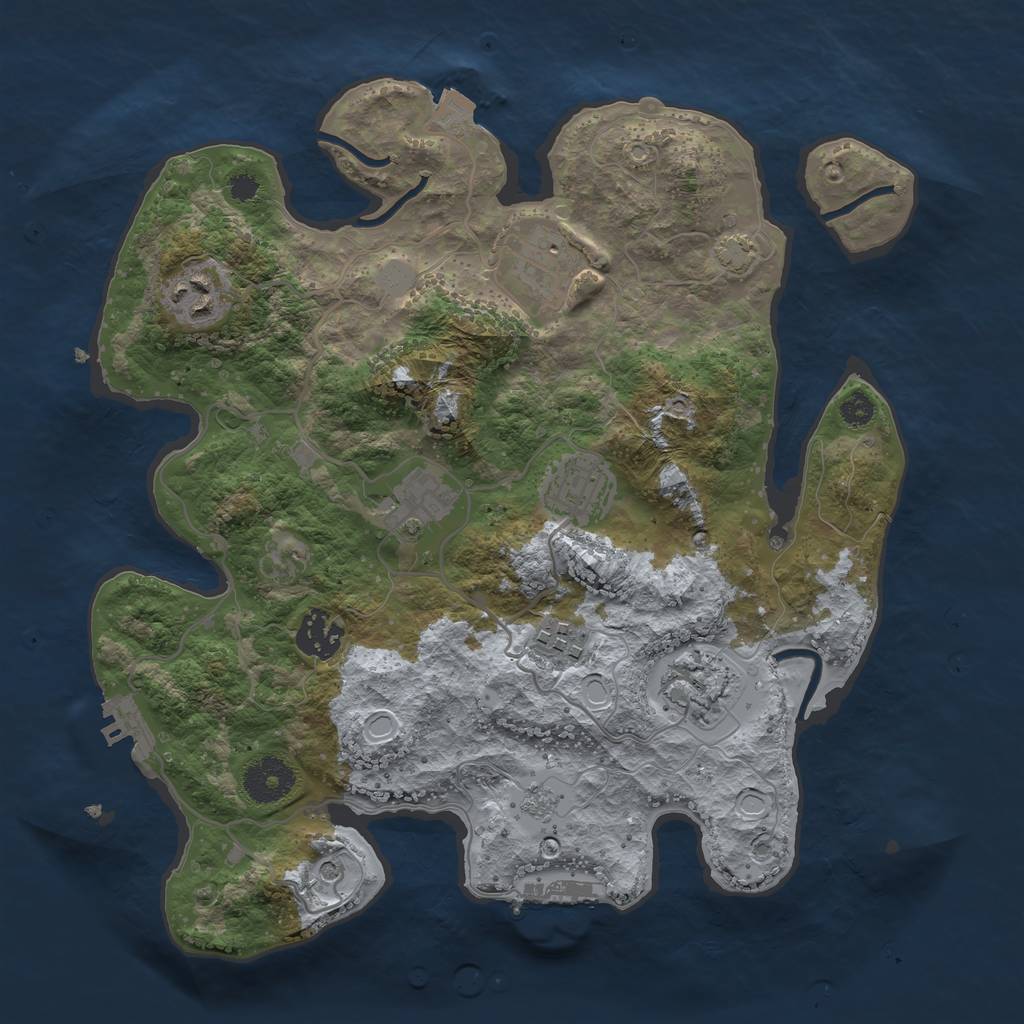 Rust Map: Procedural Map, Size: 3250, Seed: 1316462470, 15 Monuments