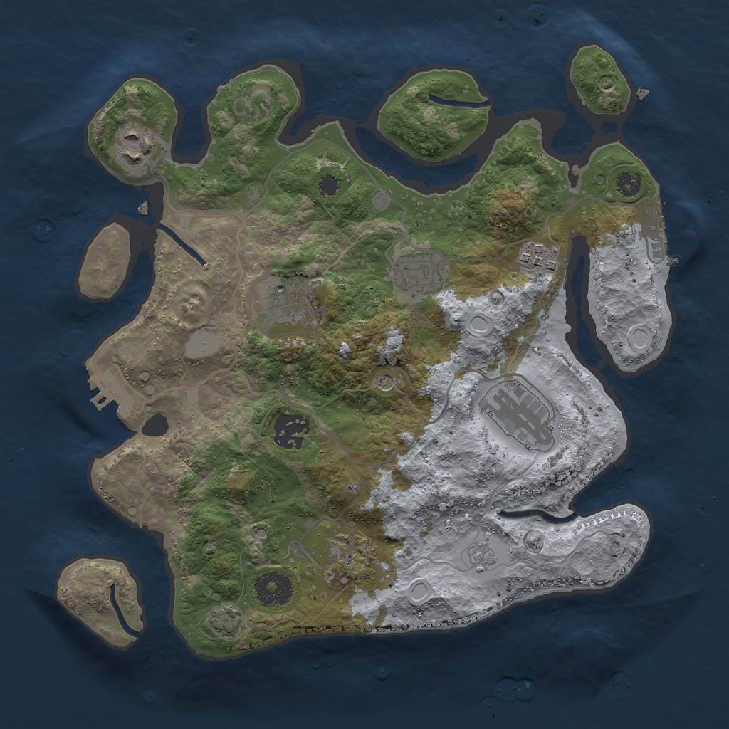 Rust Map: Procedural Map, Size: 3000, Seed: 598564287, 15 Monuments