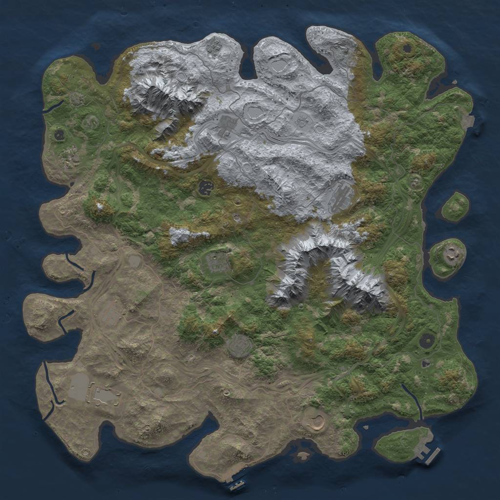 Rust Map: Procedural Map, Size: 5000, Seed: 597045098, 19 Monuments