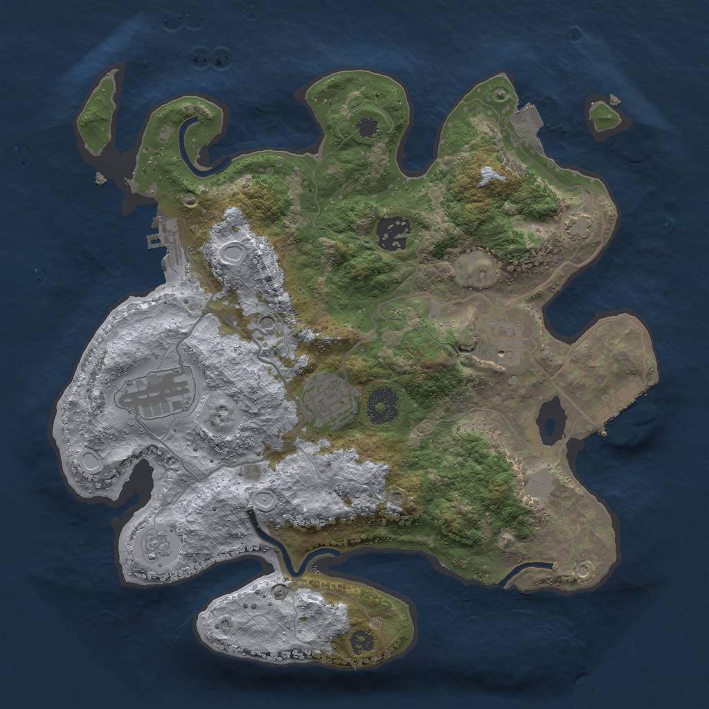 Rust Map: Procedural Map, Size: 3000, Seed: 4426, 12 Monuments