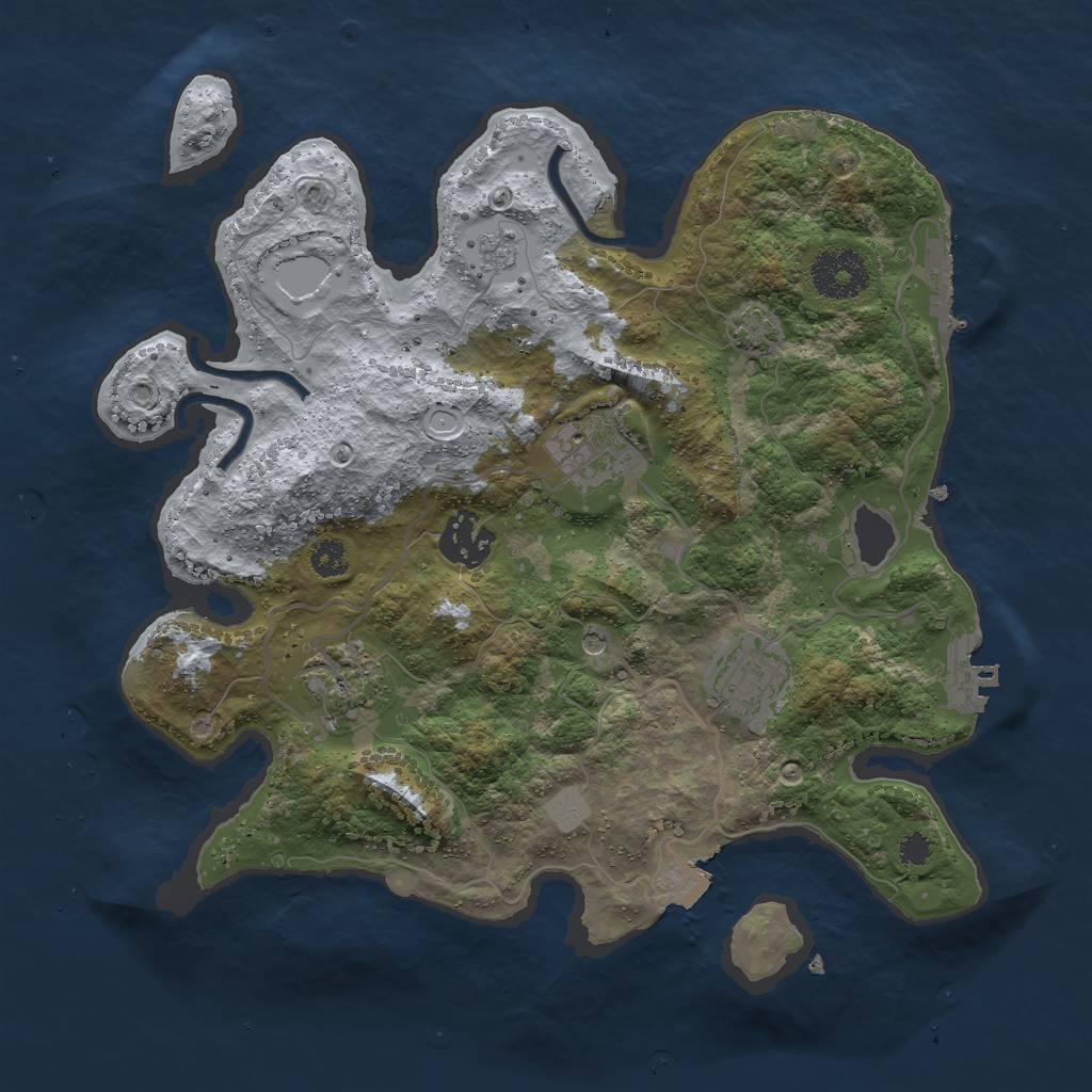 Rust Map: Procedural Map, Size: 3000, Seed: 346874, 12 Monuments