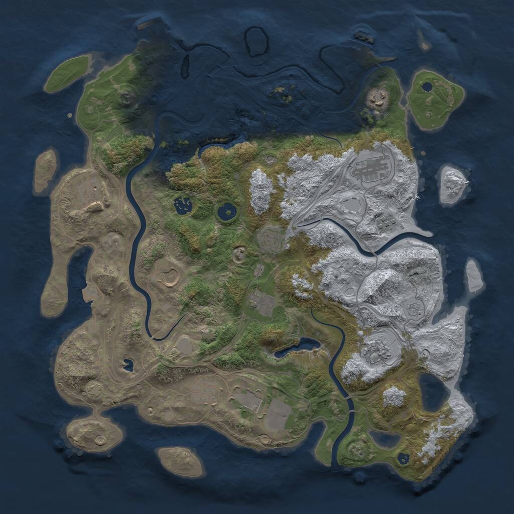 Rust Map: Procedural Map, Size: 4250, Seed: 146986800, 17 Monuments