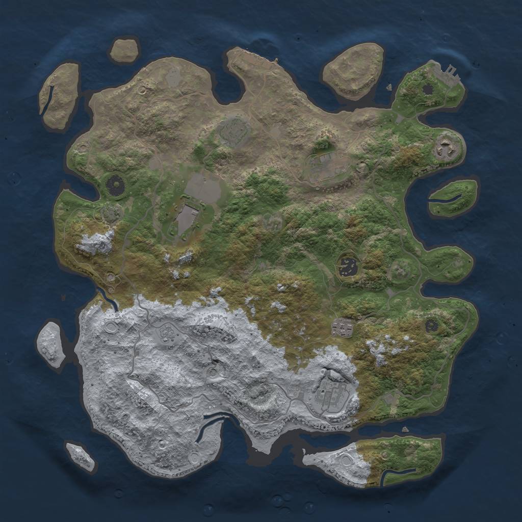 Rust Map: Procedural Map, Size: 4000, Seed: 20230511, 15 Monuments