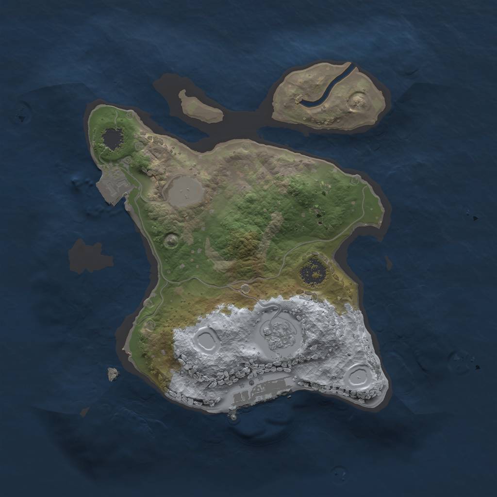 Rust Map: Procedural Map, Size: 2000, Seed: 1414932942, 5 Monuments