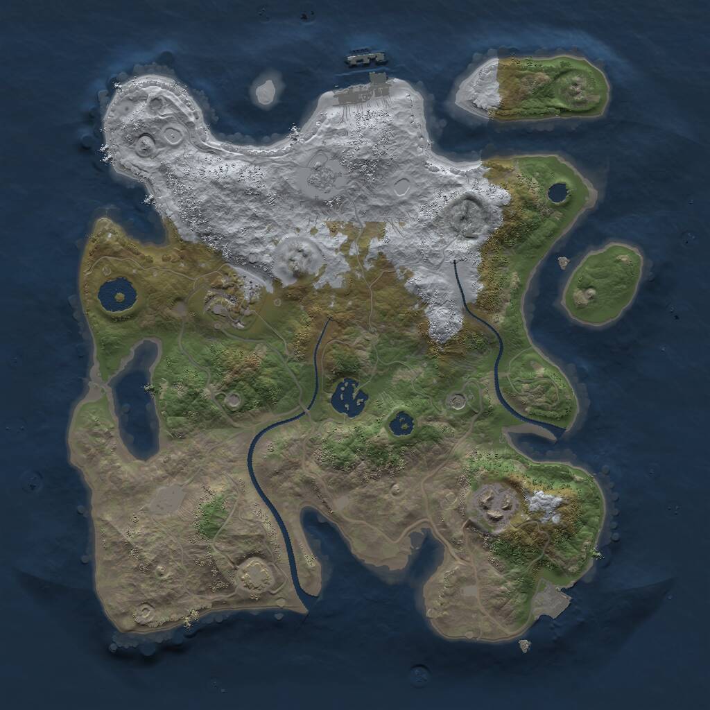 Rust Map: Procedural Map, Size: 3000, Seed: 11595, 8 Monuments