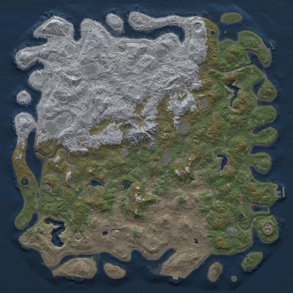 Rust Map: Procedural Map, Size: 6000, Seed: 1133999999, 17 Monuments