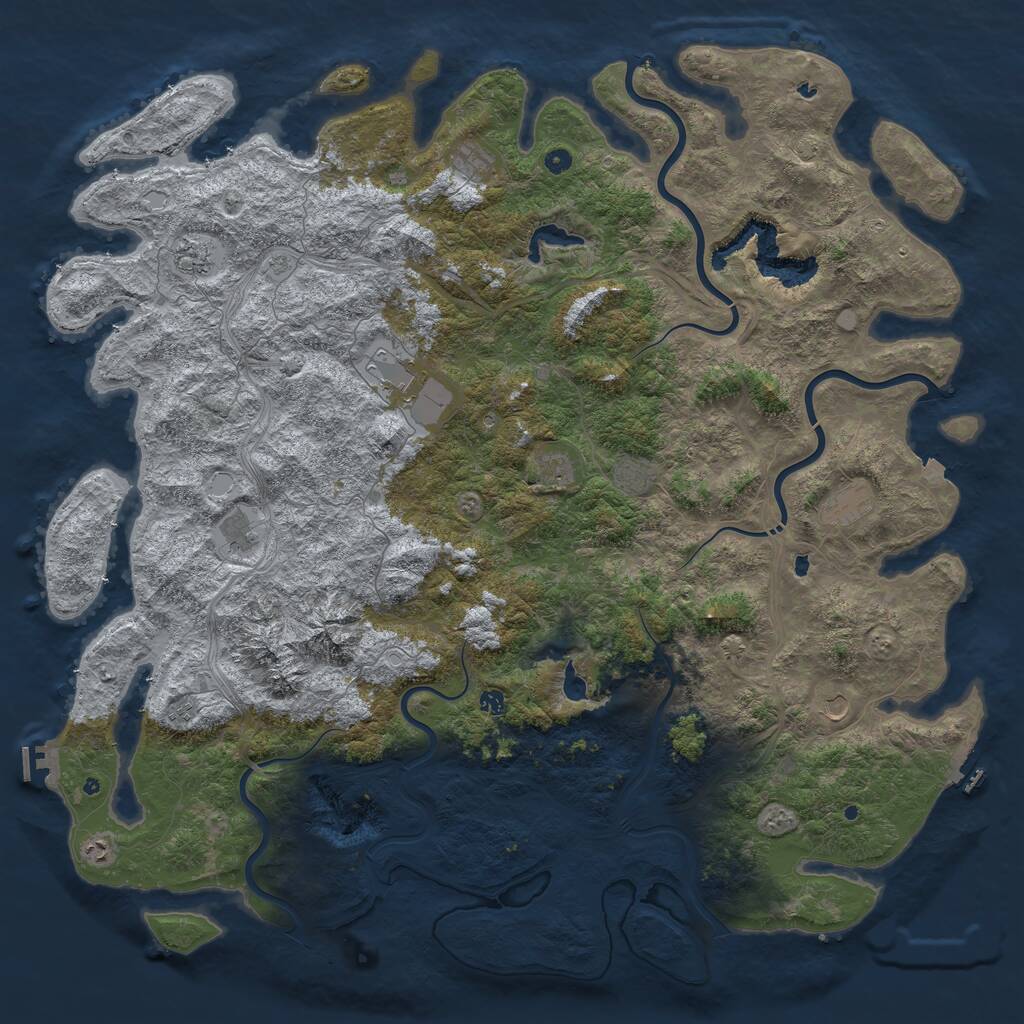 Rust Map: Procedural Map, Size: 6000, Seed: 697741910, 17 Monuments