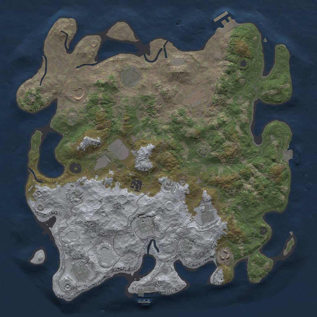 Rust Map: Procedural Map, Size: 4000, Seed: 962557367, 19 Monuments