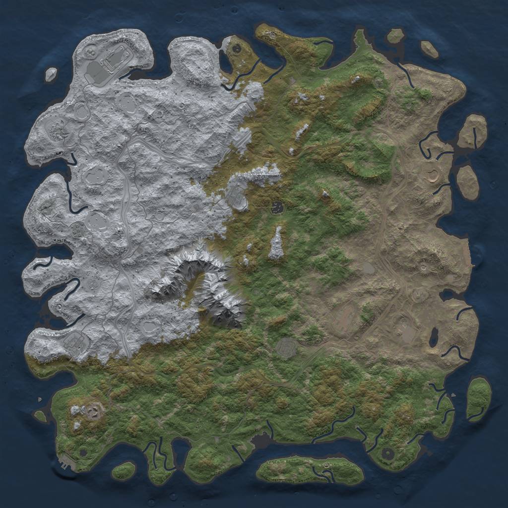 Rust Map: Procedural Map, Size: 6000, Seed: 3780, 19 Monuments