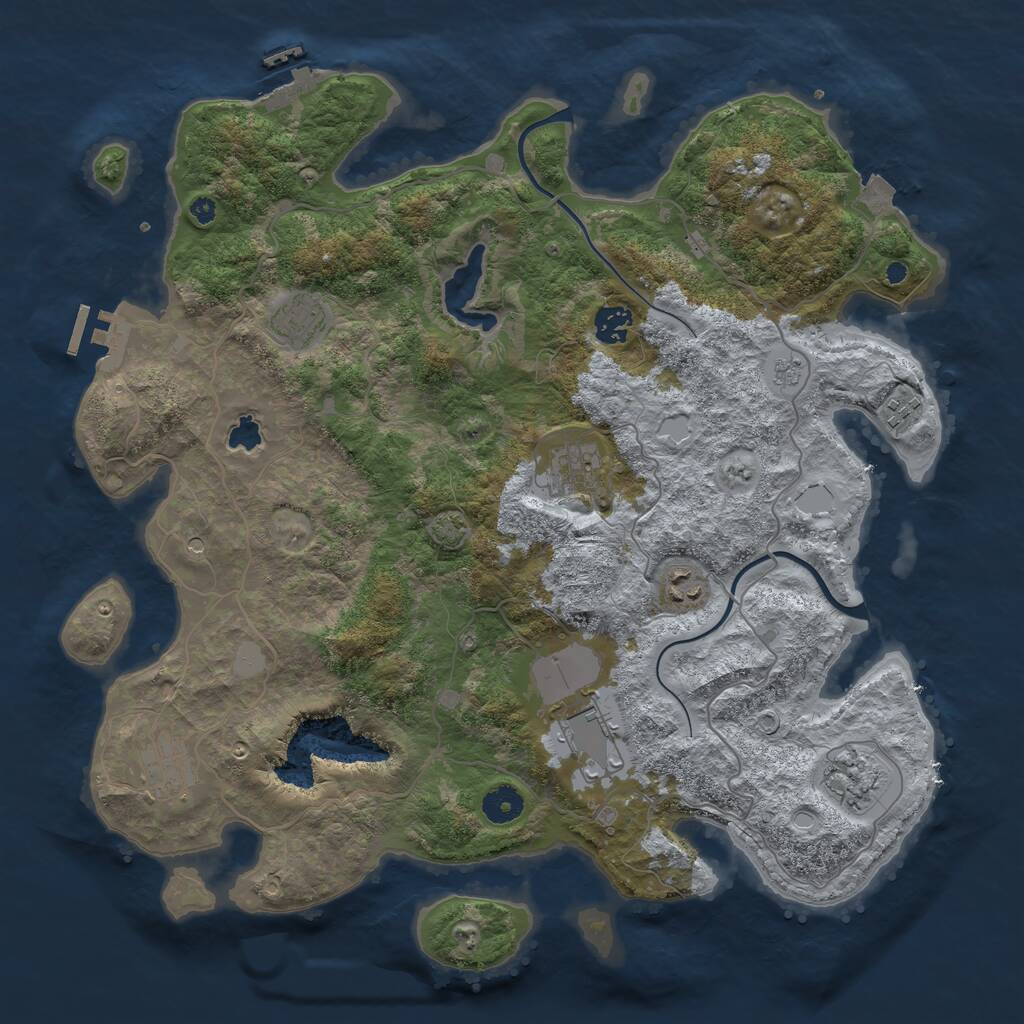 Rust Map: Procedural Map, Size: 4000, Seed: 4271063, 14 Monuments
