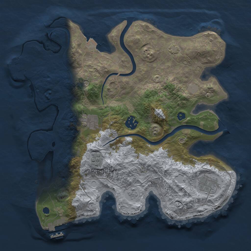 Rust Map: Procedural Map, Size: 3000, Seed: 926552554, 10 Monuments