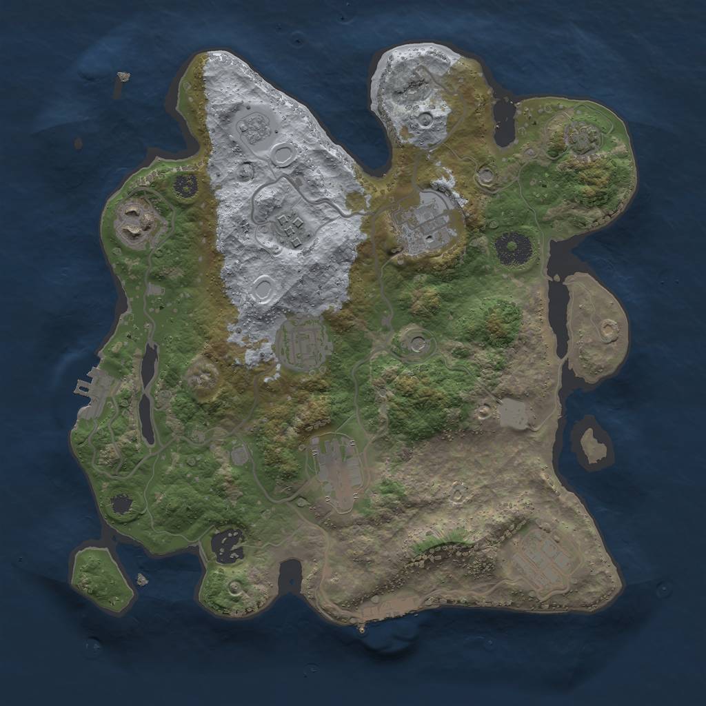 Rust Map: Procedural Map, Size: 3000, Seed: 17537, 15 Monuments