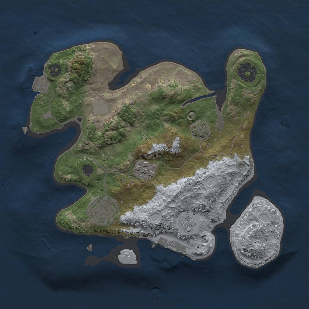 Rust Map: Procedural Map, Size: 2385, Seed: 987645, 8 Monuments