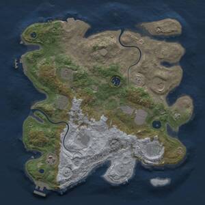 Thumbnail Rust Map: Procedural Map, Size: 3500, Seed: 1804146061, 14 Monuments