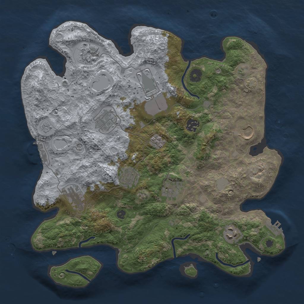 Rust Map: Procedural Map, Size: 3500, Seed: 978646060, 18 Monuments