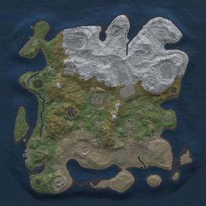 Thumbnail Rust Map: Procedural Map, Size: 3500, Seed: 1444533991, 18 Monuments