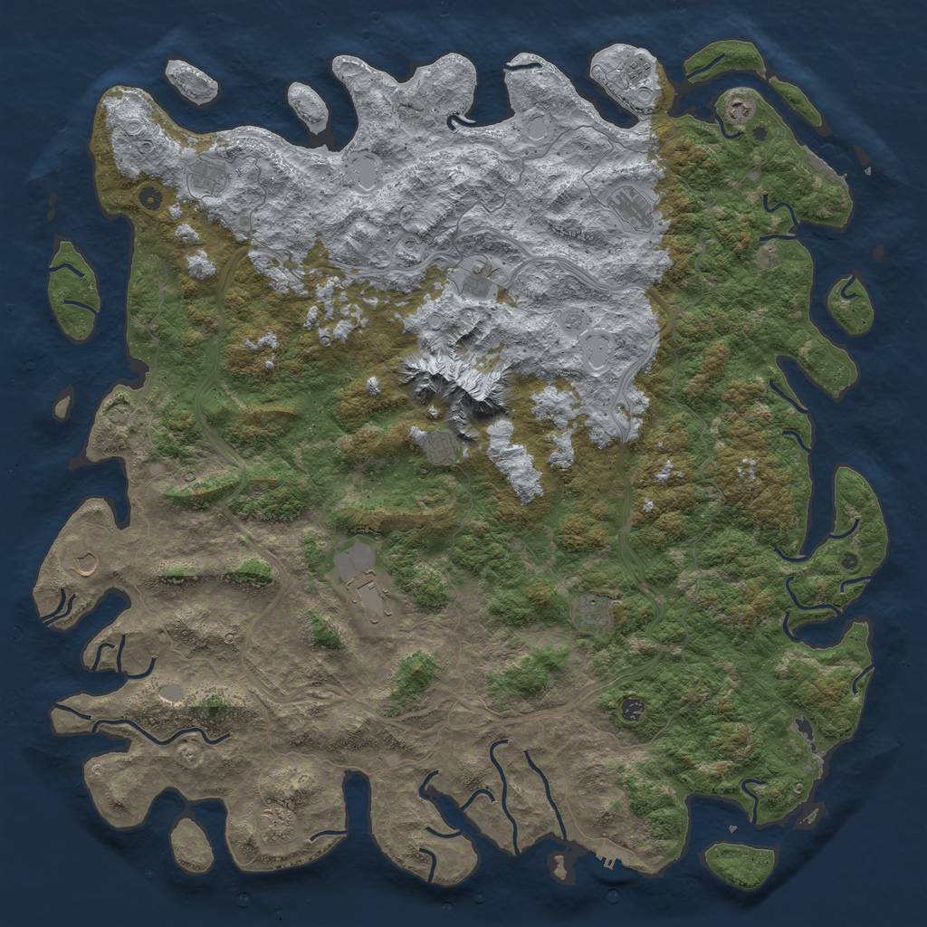 Rust Map: Procedural Map, Size: 6000, Seed: 1116660057, 19 Monuments