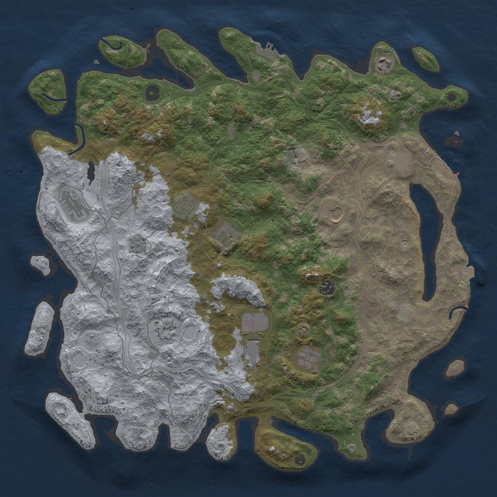 Rust Map: Procedural Map, Size: 4800, Seed: 25412423, 19 Monuments