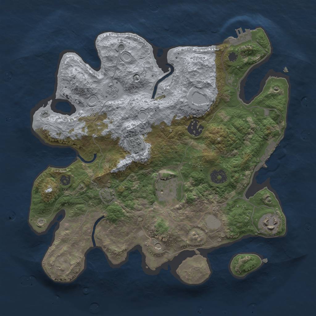 Rust Map: Procedural Map, Size: 3000, Seed: 19011, 12 Monuments