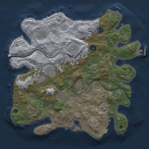 Thumbnail Rust Map: Procedural Map, Size: 3500, Seed: 1959467385, 14 Monuments