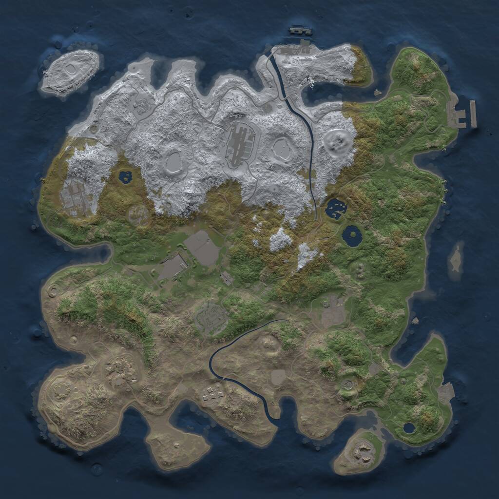 Rust Map: Procedural Map, Size: 3700, Seed: 767042443, 15 Monuments