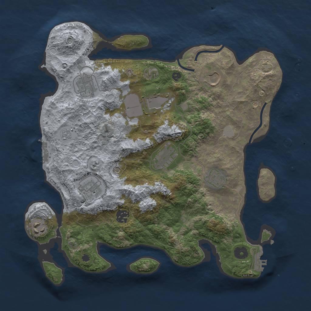 Rust Map: Procedural Map, Size: 3500, Seed: 583165999, 16 Monuments