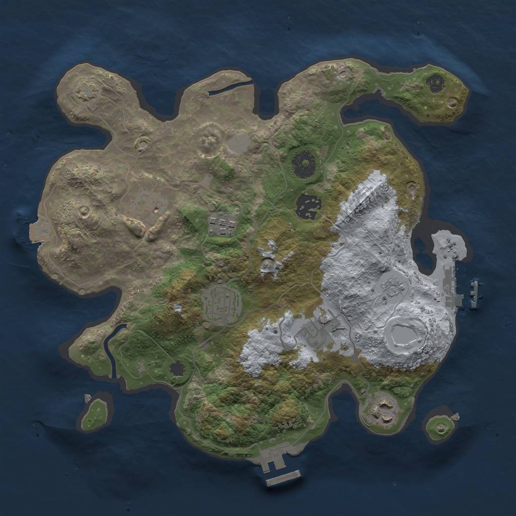 Rust Map: Procedural Map, Size: 3000, Seed: 29883, 13 Monuments
