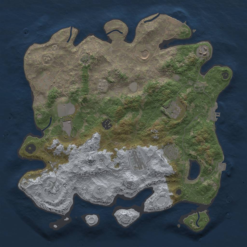 Rust Map: Procedural Map, Size: 3700, Seed: 50172466, 18 Monuments