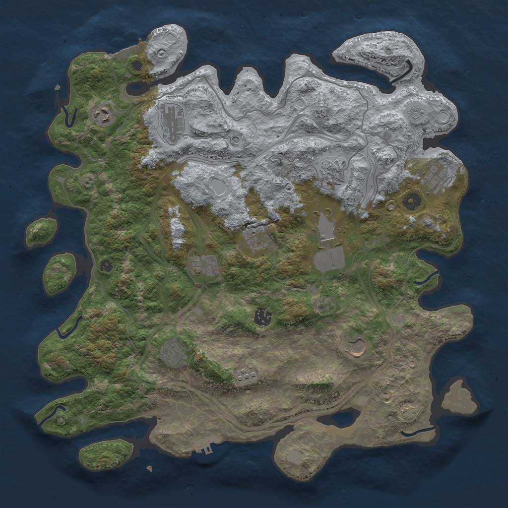 Rust Map: Procedural Map, Size: 4250, Seed: 776415136, 19 Monuments