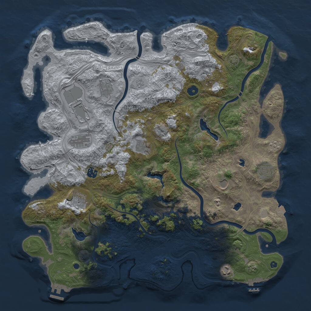 Rust Map: Procedural Map, Size: 4500, Seed: 11052023, 17 Monuments