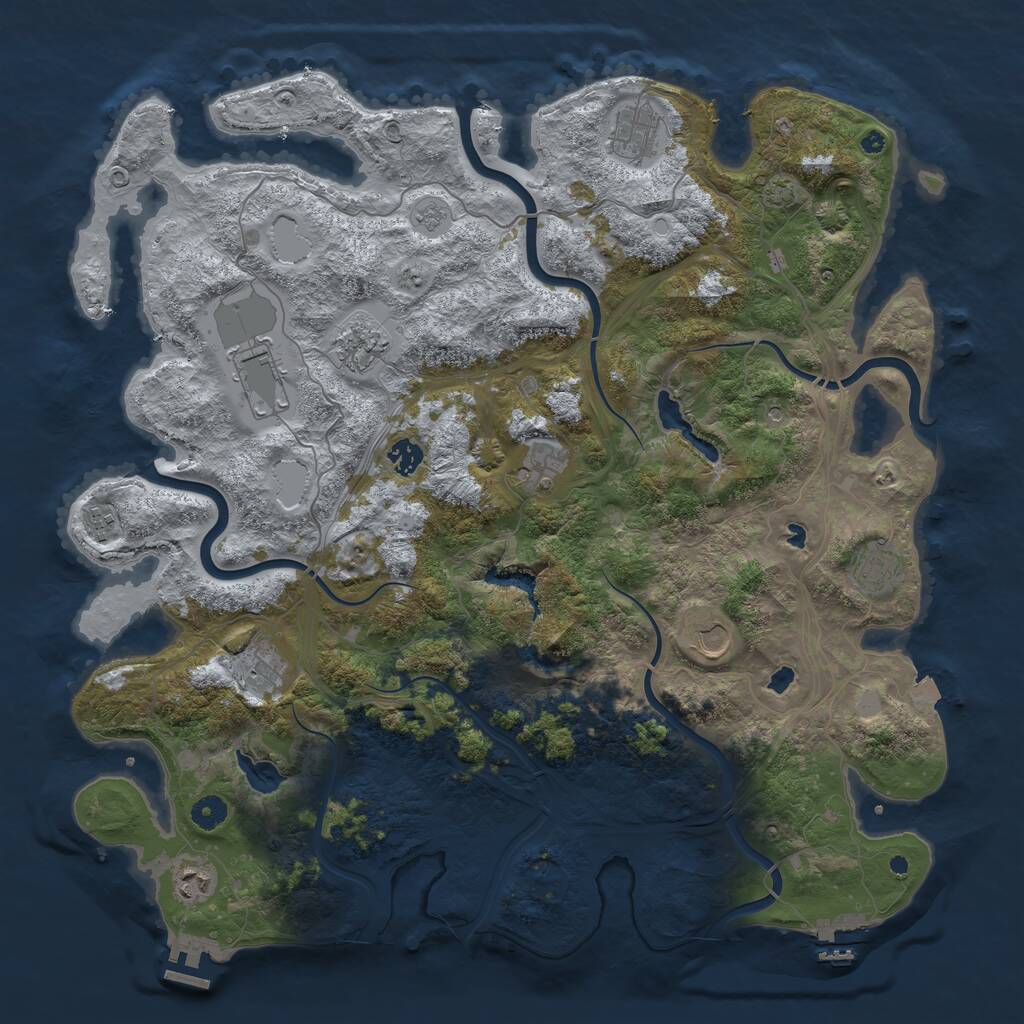 Rust Map: Procedural Map, Size: 4500, Seed: 11052023, 16 Monuments