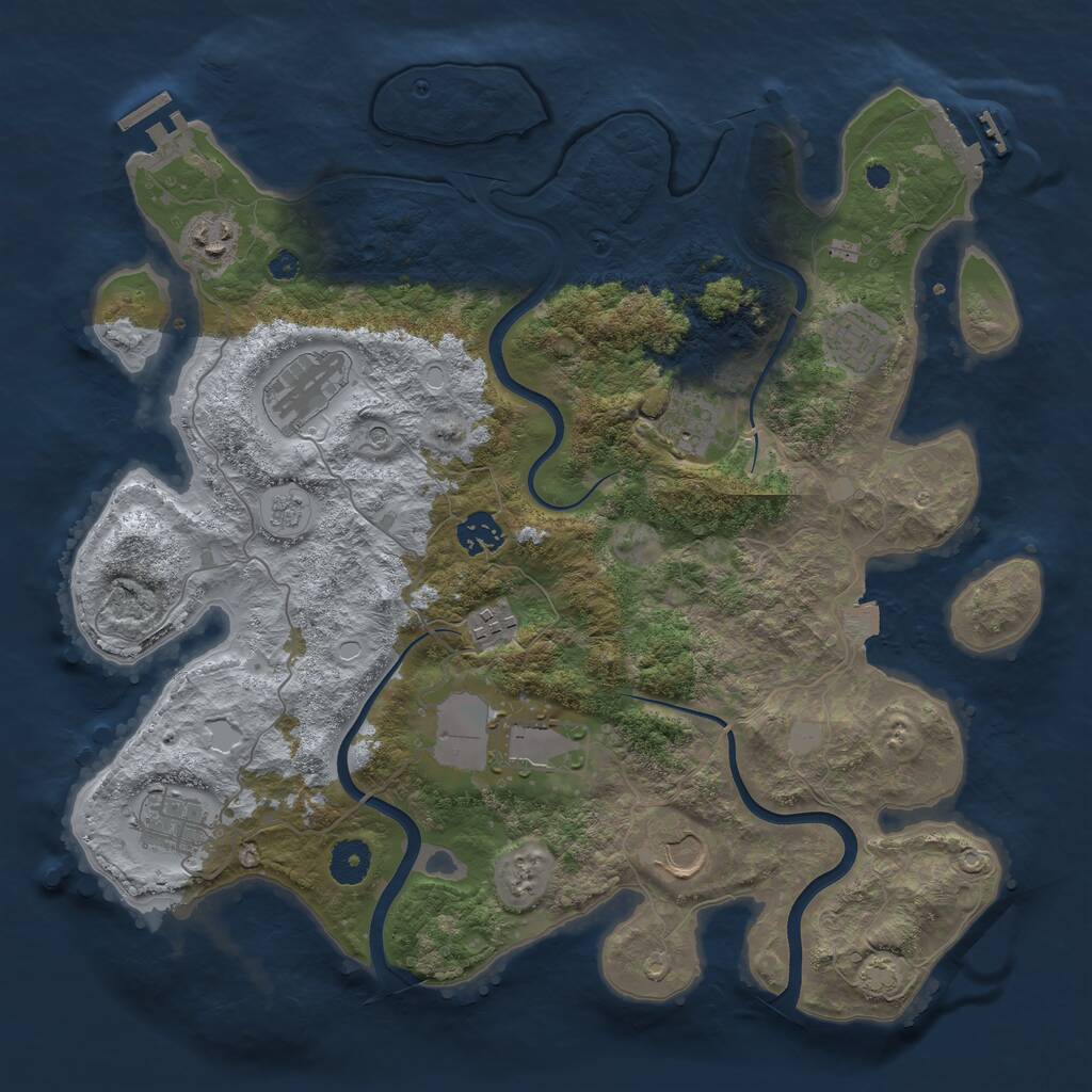 Rust Map: Procedural Map, Size: 3750, Seed: 1756884500, 15 Monuments