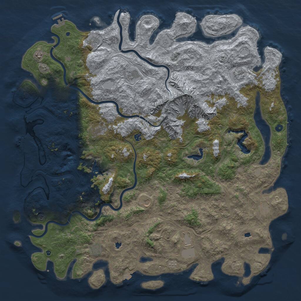 Rust Map: Procedural Map, Size: 6000, Seed: 6891, 17 Monuments