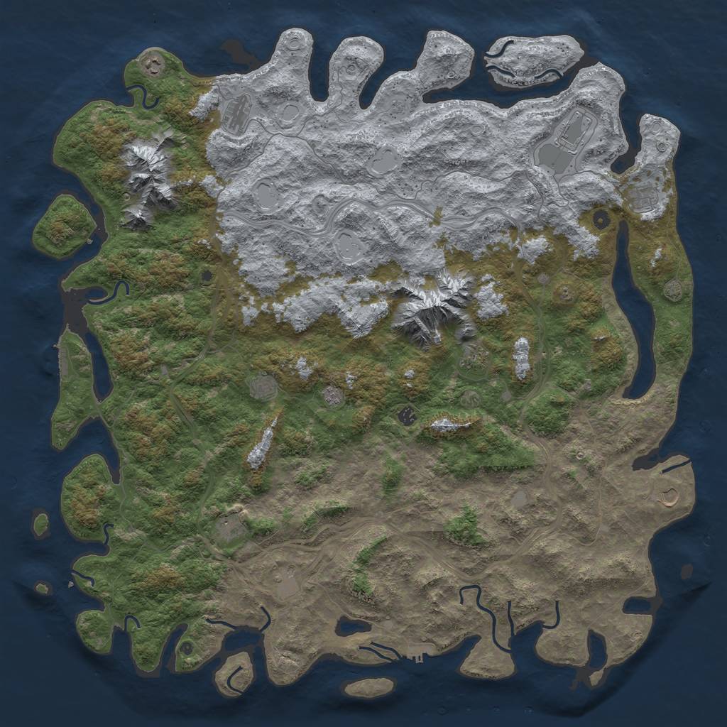 Rust Map: Procedural Map, Size: 6000, Seed: 6891, 19 Monuments