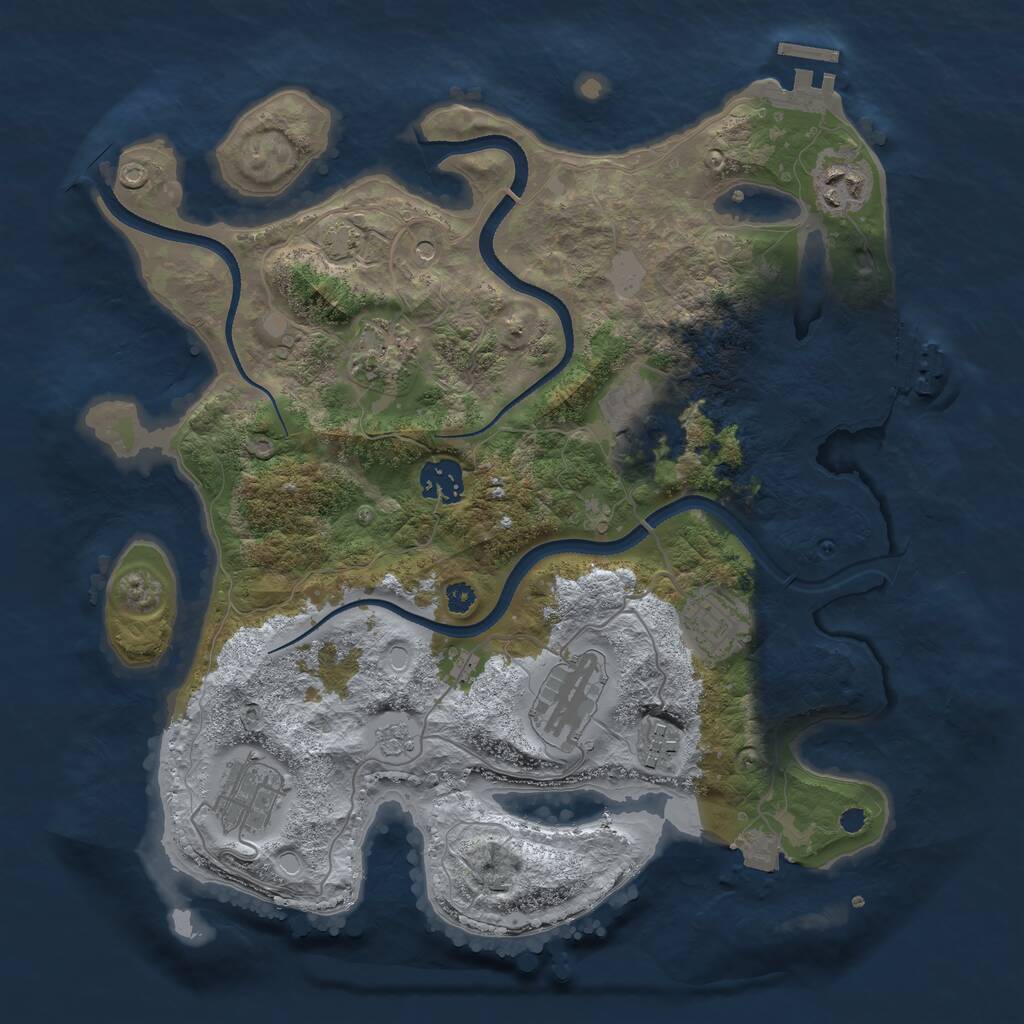 Rust Map: Procedural Map, Size: 3400, Seed: 45496524, 14 Monuments